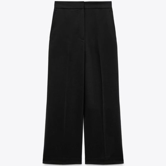 Cropped Culotes Zara Wide Leg Pants Size XS - Picture 4 of 10